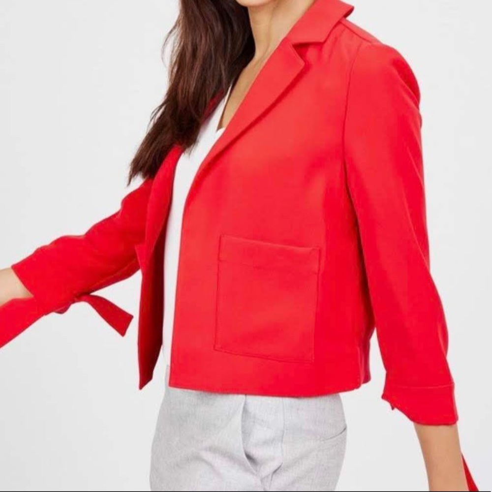 Ava Red Boxy Blazer